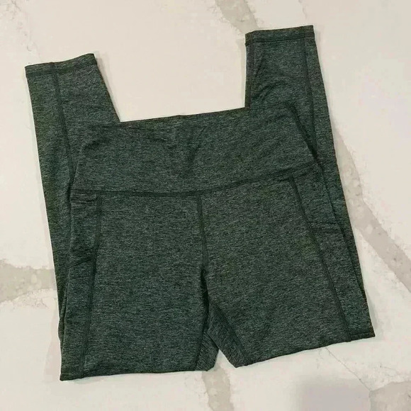 Aerie The Hugger Activewear Leggings High Waisted Pockets Green Women’s Large - Picture 2 of 5